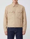 Dsquared2 Beige Jacket With Classic Collar And Front Patch Pockets In Cotton Man In Brown
