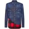 Dsquared2 Check-print Denim Shirt In Multicolor