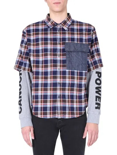 Dsquared2 Dsquared Shirt With Double Sleeves In Blue