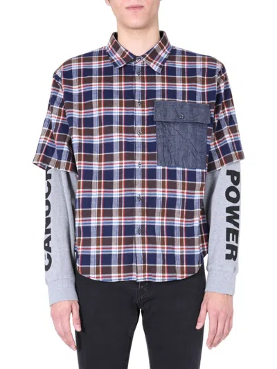 Dsquared2 Shirt With Double Sleeves In Blue