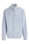 Dsquared2 Cotton Shirt With Striped Pattern And Button-down Collar In 001f