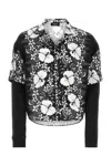 Dsquared2 Double-layered Bowling Shirt With Floral Pattern In 001s