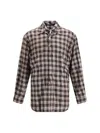 Dsquared2 D2 X Magliano Brown Shirt With Tie Detail On The Front And All-over Check Motif In Cotton Man In Brown