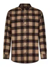Dsquared2 Canadian Plaid Wool Blend Shirt In Beige