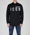 Dsquared2 Logo Printed Buttoned Shirt In Black