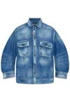 Dsquared2 Relaxed Fit Blue Denim-look Shirt With Modern Accents In Blue