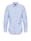 Dsquared2 Logo-embroidered Cotton Shirt In Blue