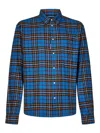 Dsquared2 Stylish Check Pattern Cotton Shirt With Classic Fit And Button-down Collar In Blue