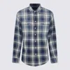 Dsquared2 Checked Pattern Shirt With Pockets And Collar In Blue