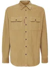 Dsquared2 Classic Button-up Corduroy Shirt In Desert Tan