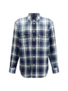 Dsquared2 Checked Pattern Shirt With Pockets And Collar In Blue