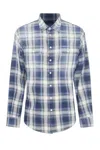 Dsquared2 Classic Plaid Cotton Shirt With Button-down Collar In Blue