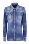Dsquared2 Denim Shirt With Chest Pockets In Navy
