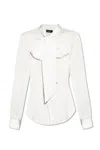 Dsquared2 White Tailored Shirt With Bow Tie Detail In White