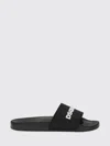 Dsquared2 Logo Slide Sandal Open Toe Flat Sole In Black