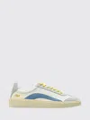Dsquared2 Sneakers Contrast Panel Flat Sole Round Toe In White