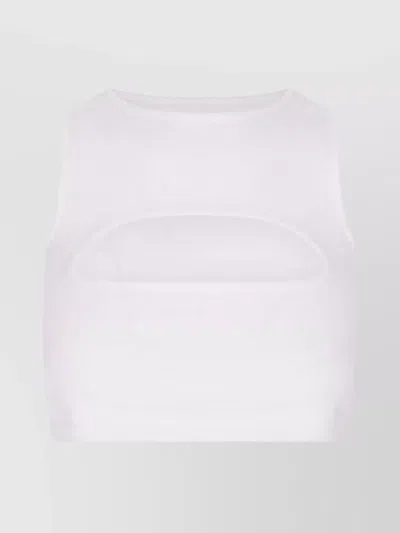 DSQUARED2 SHORT CUT-OUT ROUND NECK SLEEVELESS TOP