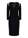 Dsquared2 V Neckline Short Viscose Dress In Black