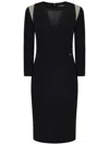 Dsquared2 V Neckline Short Viscose Dress In Black