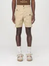 Dsquared2 Men Beige Bermuda With Asymmetric Cargo Pockets And Belt Loops In Cotton Man In Beige