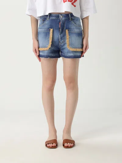 Dsquared2 Shorts  Damen Farbe Denim In Blue
