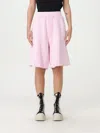 Dsquared2 Brushed Cotton Oversized Shorts In Pink