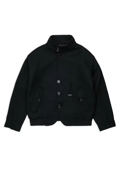 Dsquared2 Kids Stand Collar Button Jacket In Black