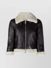 Dsquared2 Short Shearling Collar Jacket With Side Pockets