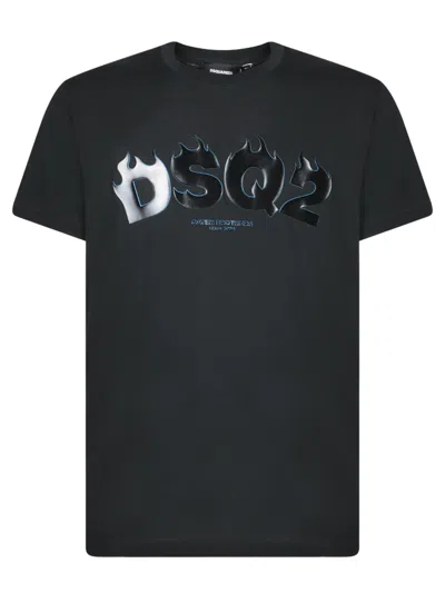 Dsquared2 Short Sleeve Black Cotton T-shirt