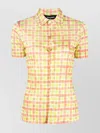 Dsquared2 Short Sleeve Checkered Pattern Top In Yellow