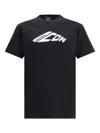 Dsquared2 Short Sleeve Cotton T-shirt With Bold Logo Print In Black