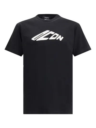 DSQUARED2 SHORT SLEEVE COTTON T-SHIRT WITH BOLD LOGO PRINT