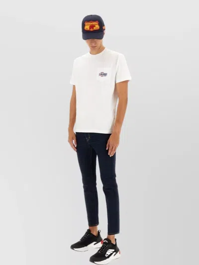 Dsquared2 Short Sleeve Crew Neck T-shirt With Pocket In White