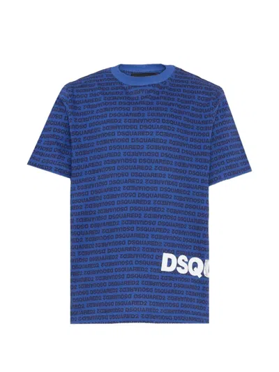 Dsquared2 Kids' Short Sleeve Logo T-shirt In Blue
