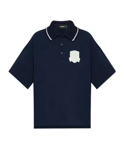 Dsquared2 Short Sleeve Polo Shirt In Black
