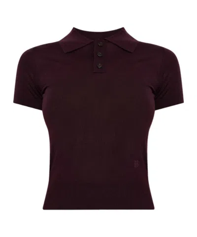 Dsquared2 Short Sleeve Polo Shirt In Burgundy