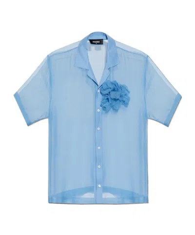 Dsquared2 Short Sleeve Shirt In Blue