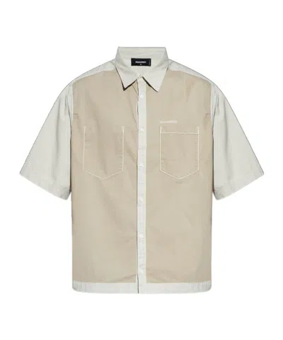 Dsquared2 Short Sleeve Shirt In Neutral