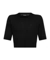 Dsquared2 Logo-embroidered Short-sleeve Knit Top In Black