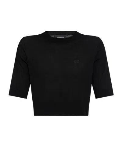 Dsquared2 Short Sleeve Sweater In Black