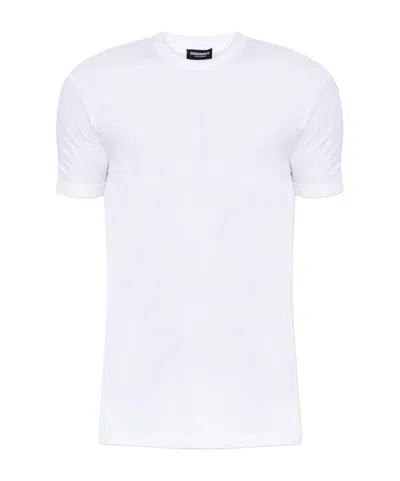 Dsquared2 Logo-embroidered Cotton T-shirt In White