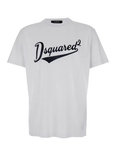 DSQUARED2 SHORT-SLEEVE T-SHIRT WITH BOLD CURSIVE LOGO