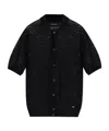 Dsquared2 Button-up Open-knit Shirt In Black