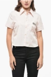 Dsquared2 Short Sleeved Cropped Fit Shirt With Breast Pocket In White