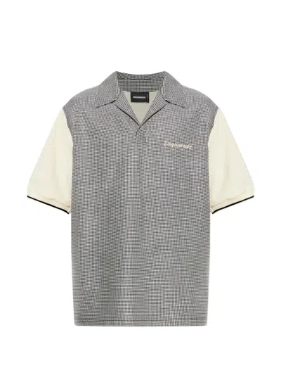 Dsquared2 Short-sleeved Houndstooth T-shirt In Neutral