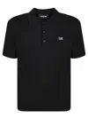 Dsquared2 Black Polo Shirt With Classic Collar And Logo Lettering On The Front
