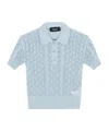 Dsquared2 Short-sleeved Open-knitted Cropped Top In Blue