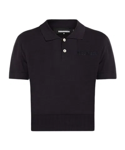 Dsquared2 Short-sleeved Polo Shirt In Black