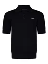 Dsquared2 Black Polo Shirt With Classic Collar And Logo Lettering On The Front In Cotton Man In Black