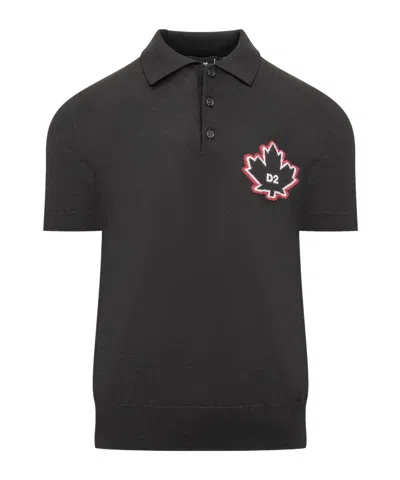 Dsquared2 Short-sleeved Polo Shirt In Black